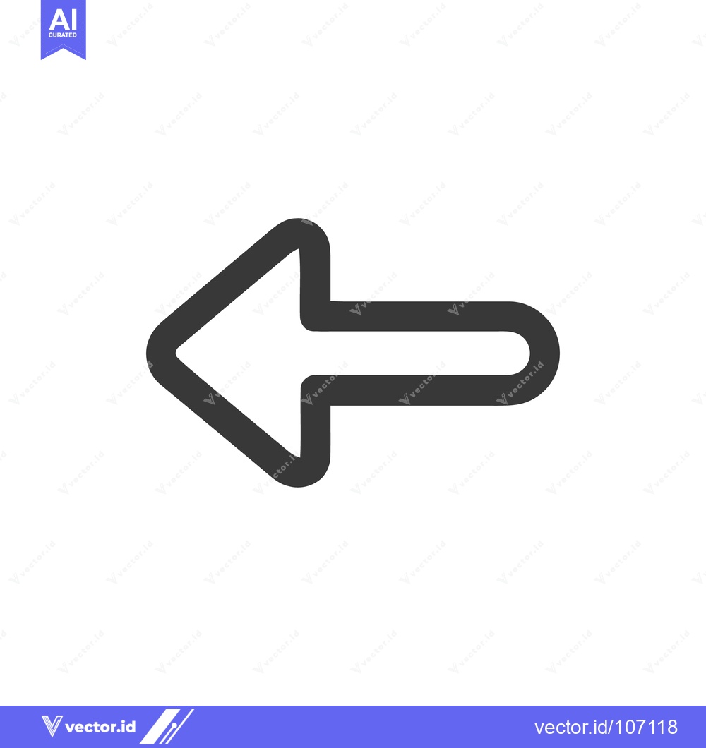 Premium Vector dari Bold Left Arrow Icon: Simple Navigation Symbol on White Background