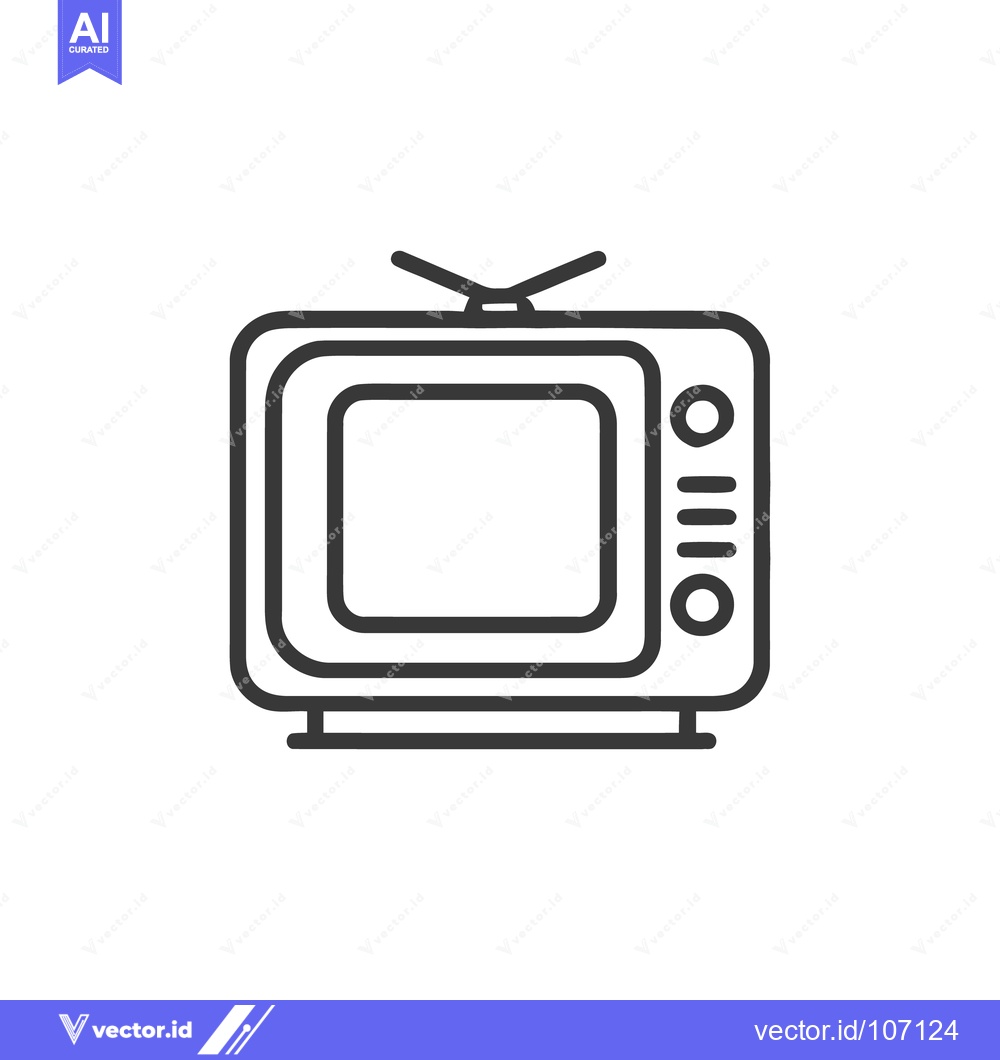 Premium Vector dari Retro Television Icon: Vintage Design with Antenna and Buttons