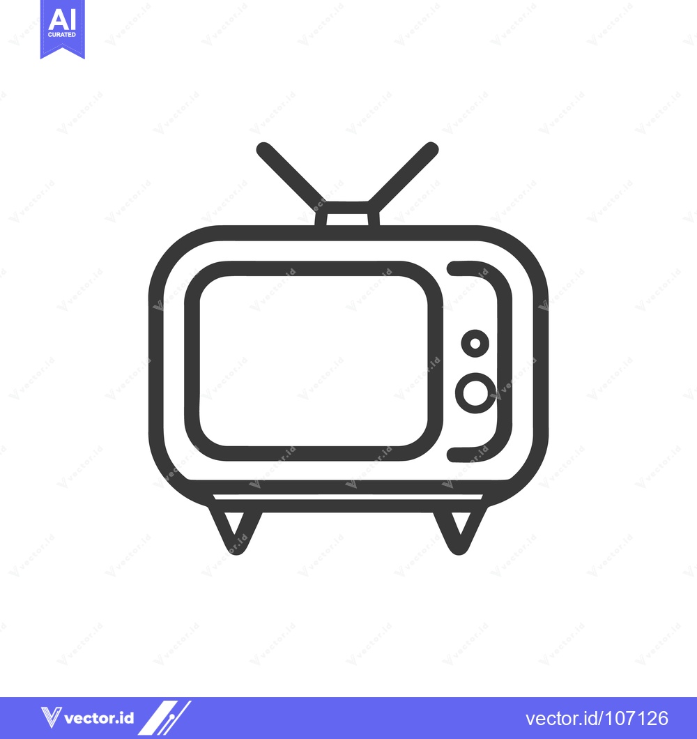 Premium Vector dari Retro Television Icon: Vintage Design with Antenna and Buttons, Isolat