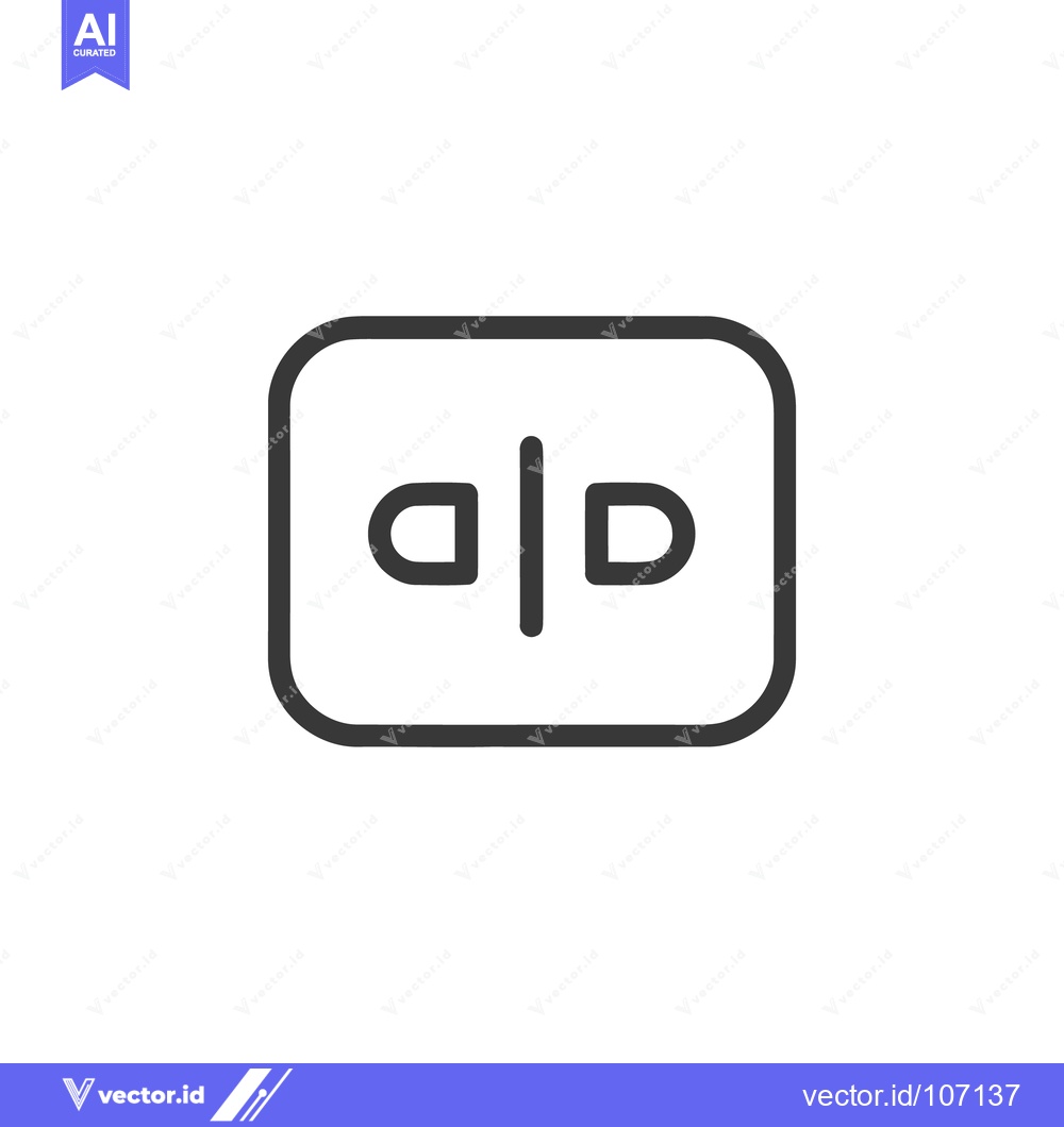 Premium Vector of Code Comparison Icon: Minimalist Design with Rounded Square and Vertic
