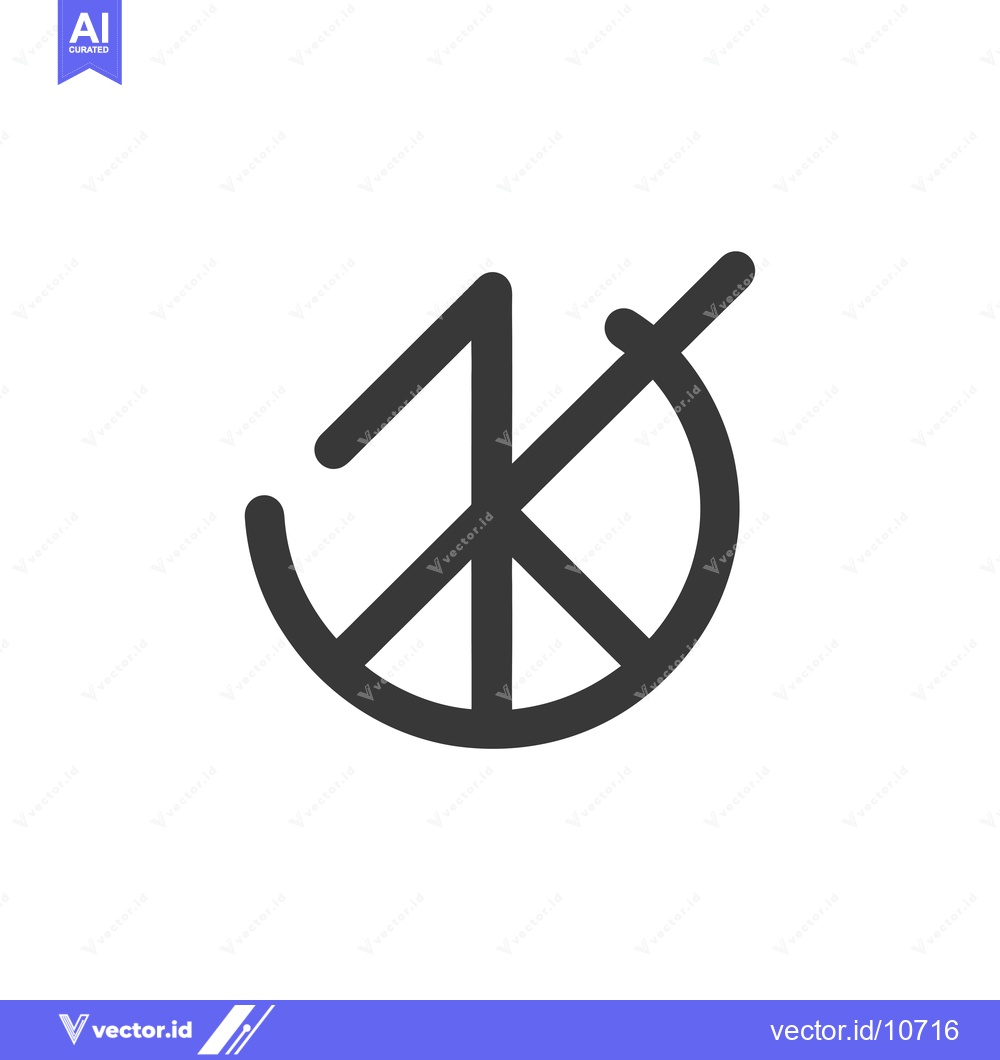 Premium Vector of A Black and White Peace Symbol Illustration