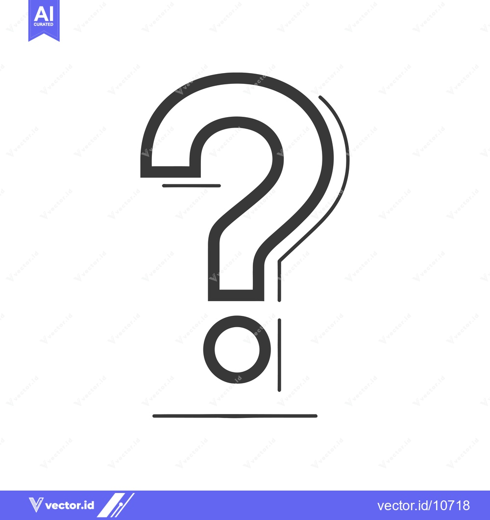 Premium Vector dari A Black and White Question Mark with a Dot and Line Below