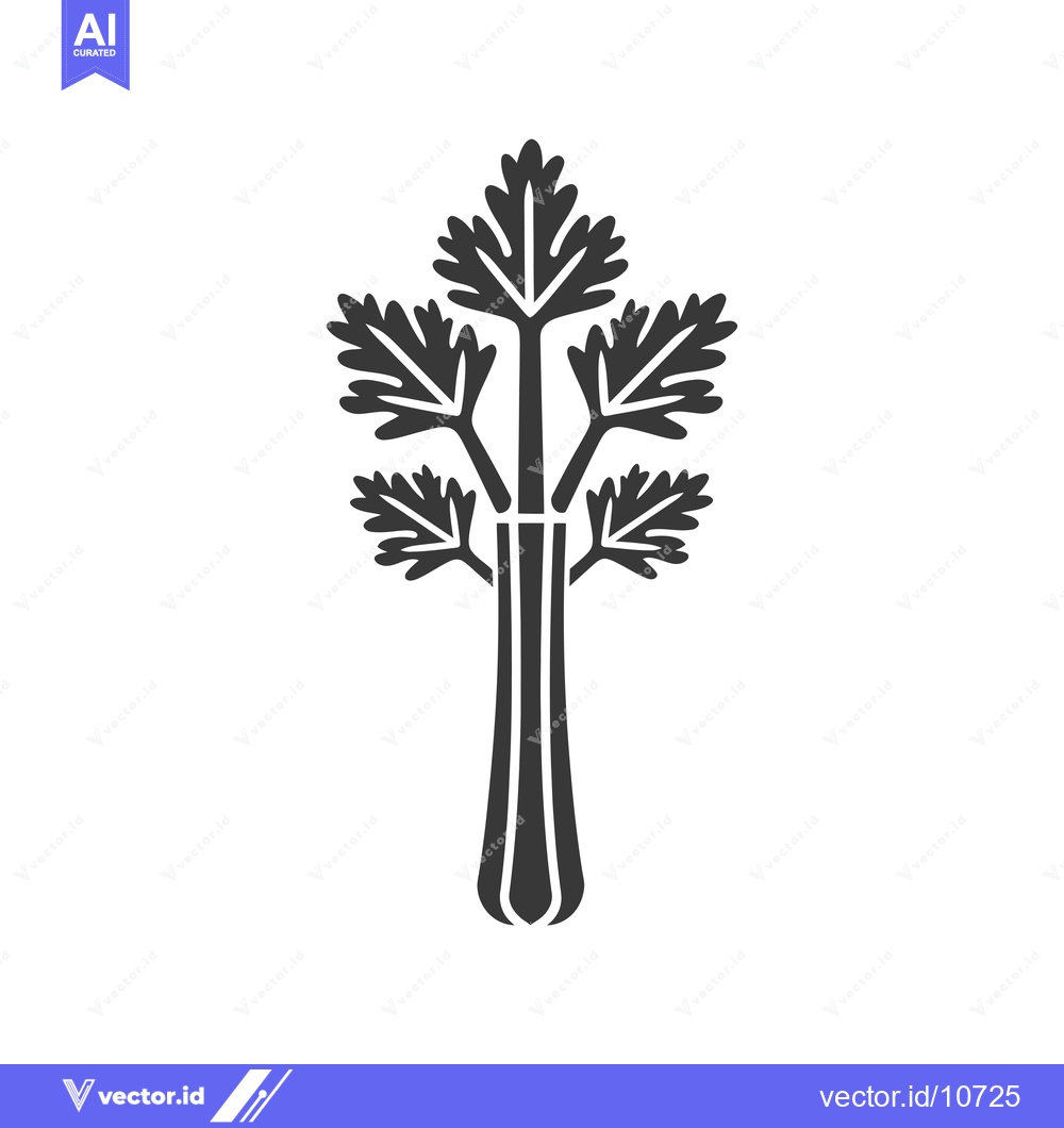 Premium Vector dari A black and white silhouette of a celery stalk