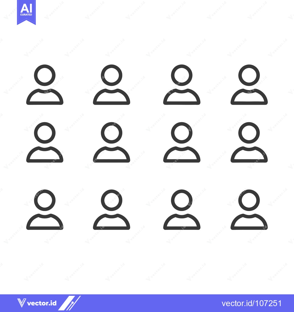 Premium Vector dari Twelve Simple Black Outline Person Icons