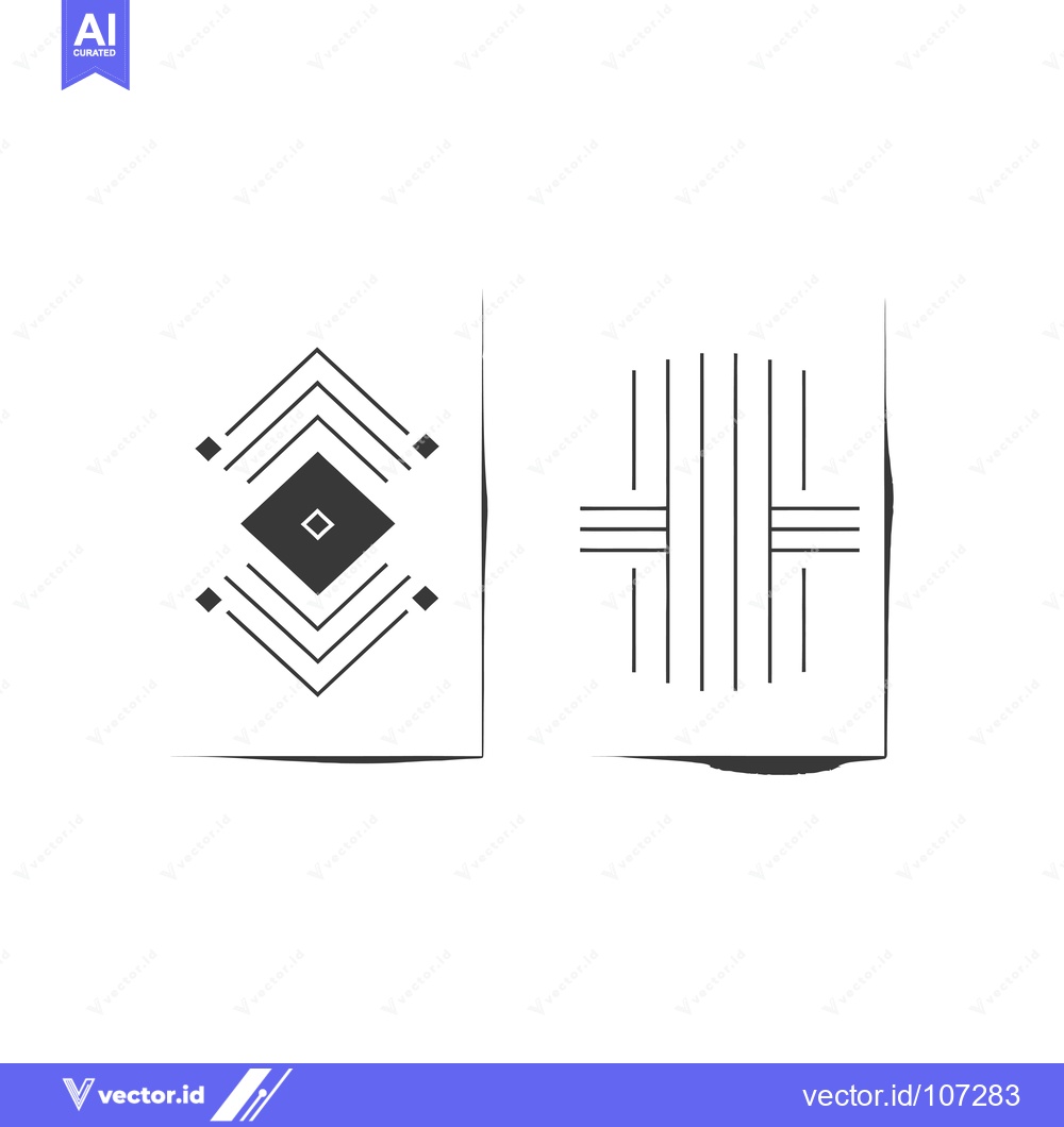 Premium Vector dari Two Abstract Geometric Shapes in Black and White