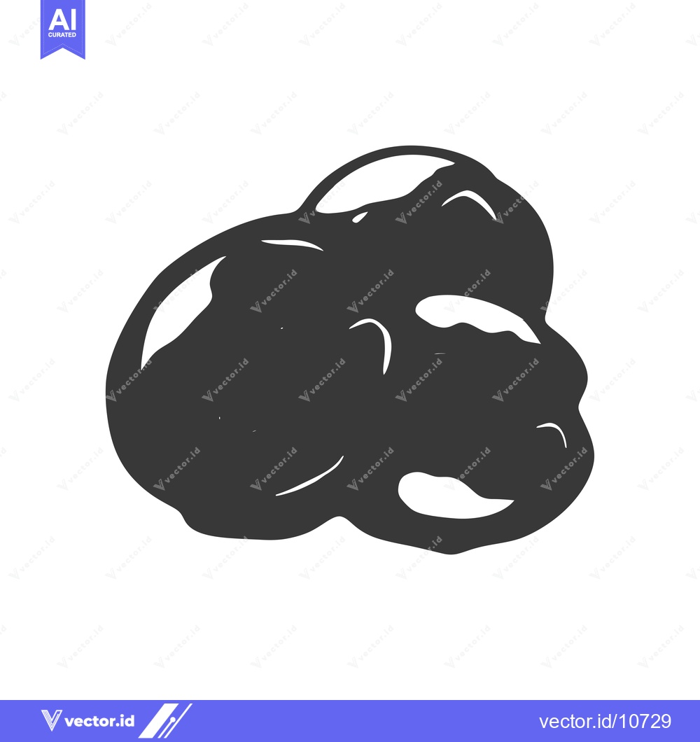 Premium Vector of A Black and White Silhouette of a Clump of Popcorn
