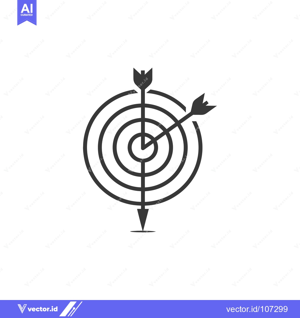 Premium Vector dari Two Arrows Piercing the Center of a Target