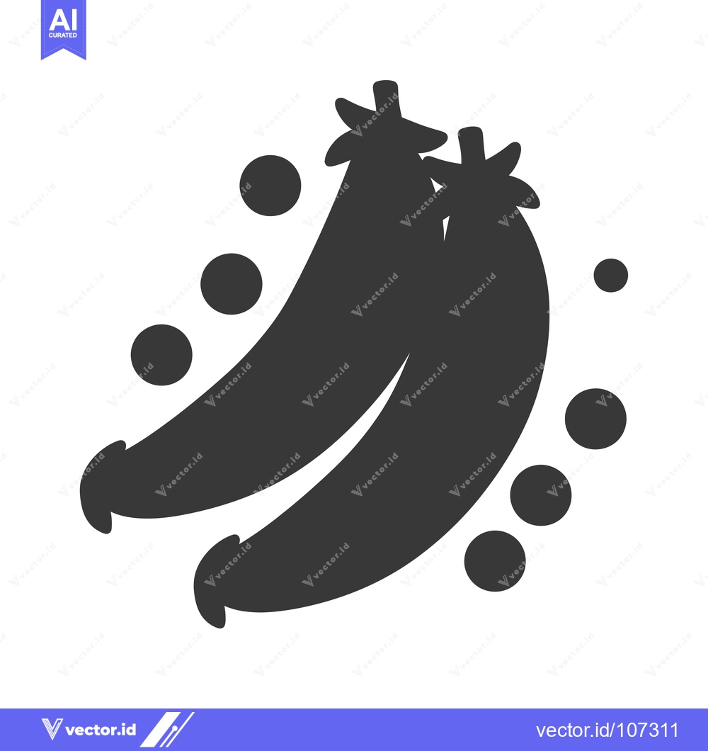 Premium Vector dari Two Bananas with Stems and Black Dots Surrounding Them