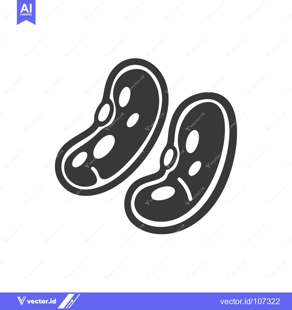 Premium Vector of Two Black and White Bean-Shaped Icons