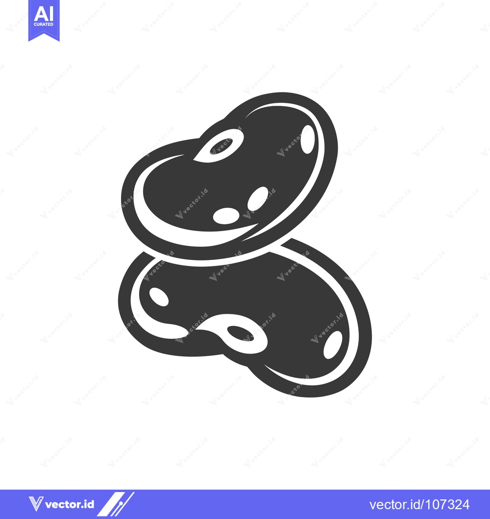 Premium Vector dari Two Black and White Beans with White Outline