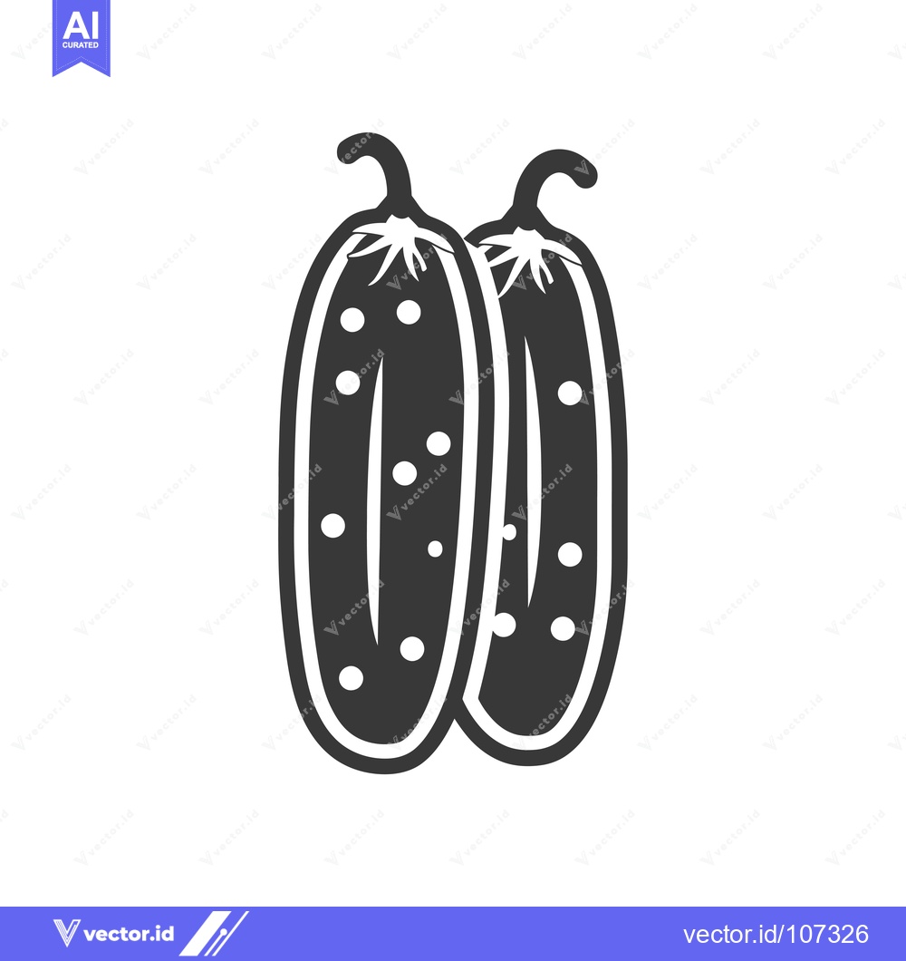 Premium Vector of Two Black and White Cartoon Cucumbers