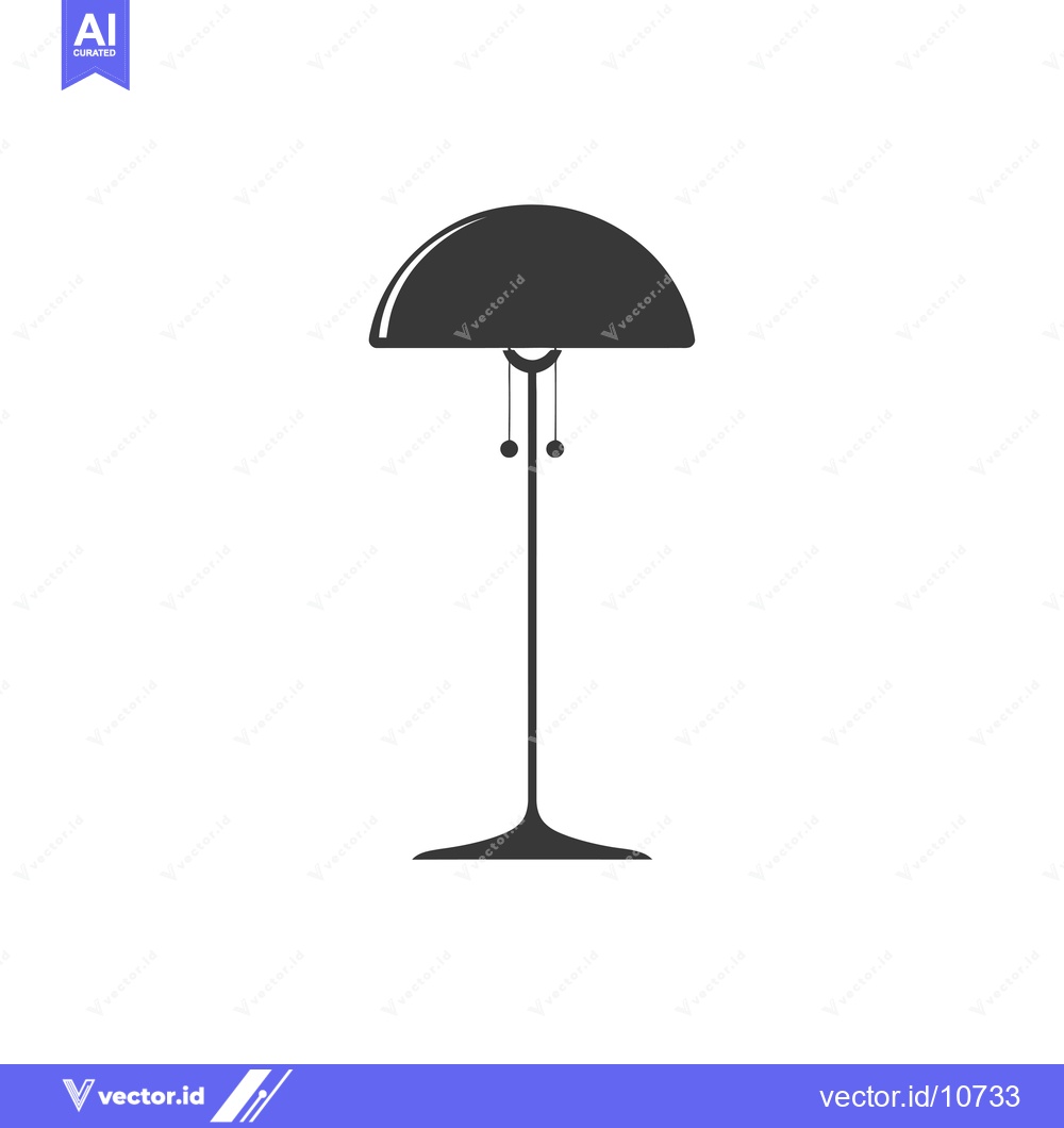 Premium Vector dari A Black and White Silhouette of a Floor Lamp