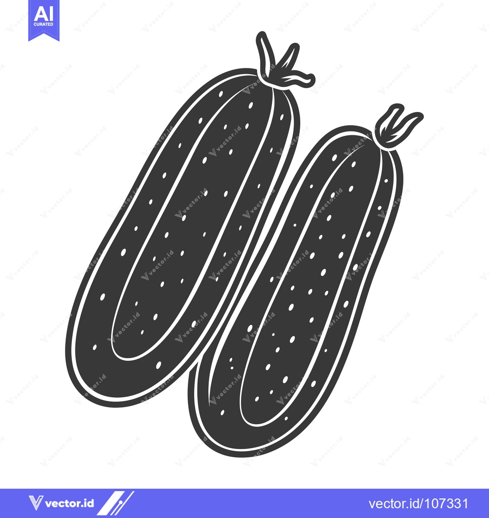 Premium Vector dari Two Black and White Cucumbers on a White Background