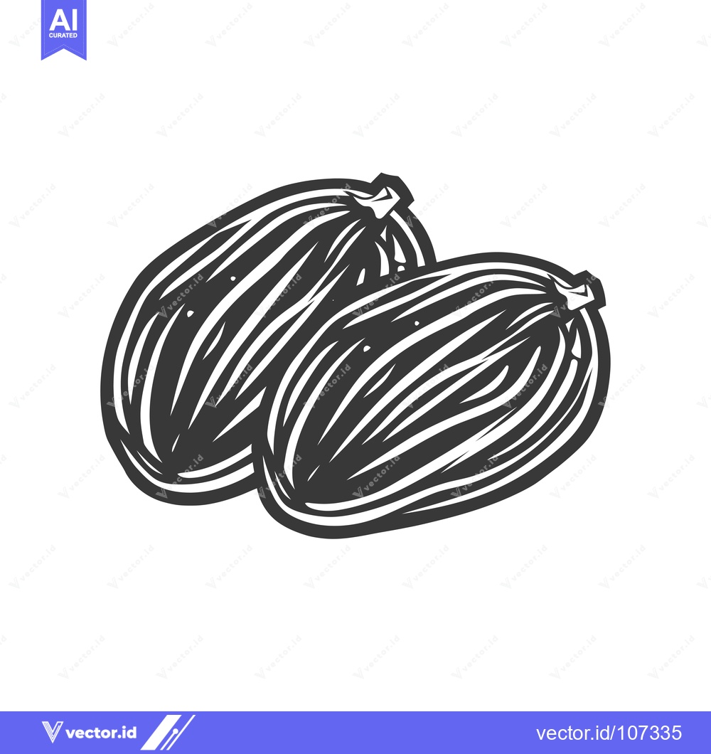 Premium Vector dari Two Black and White Drawn Figs with Stripes