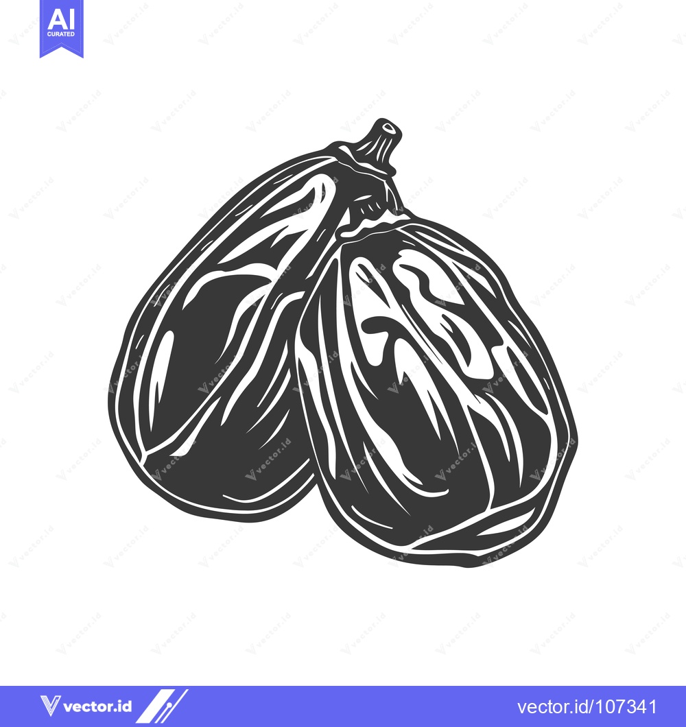 Premium Vector dari Two Black and White Figs