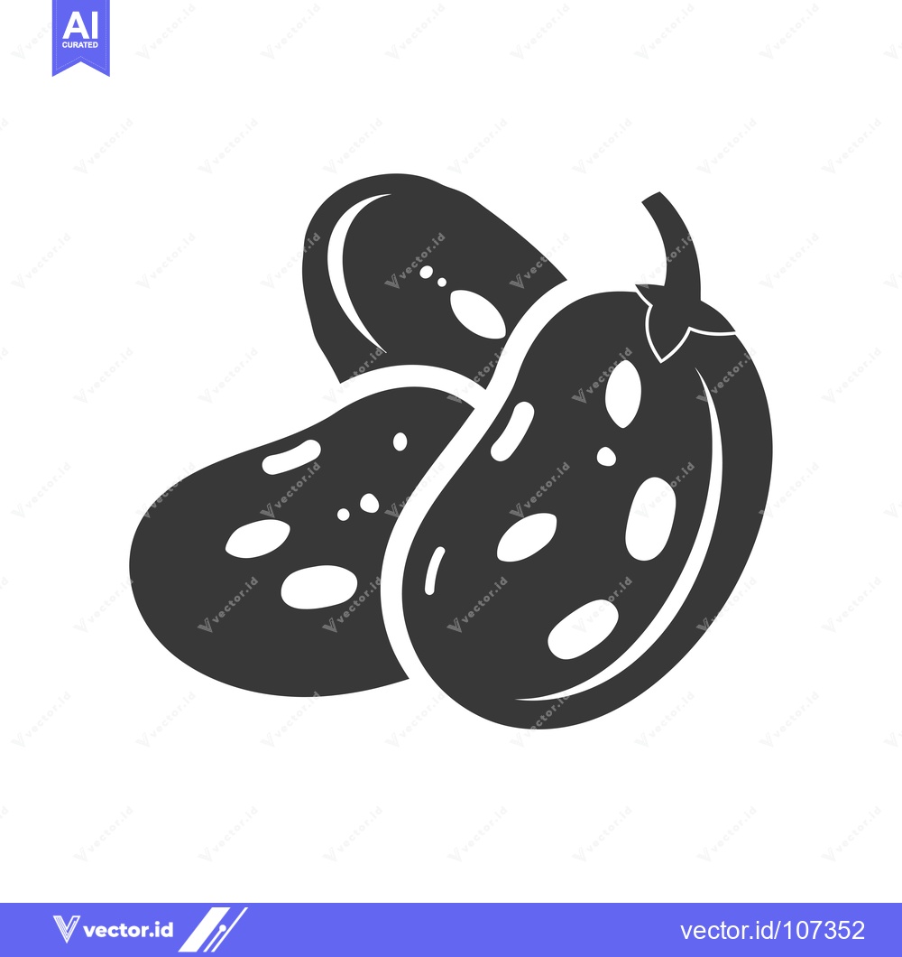 Premium Vector dari Two Black and White Silhouettes of Cucumbers