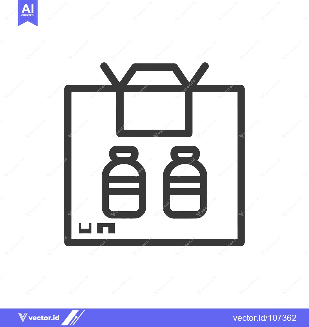 Premium Vector dari Two Bottles Inside a Box with Barcode
