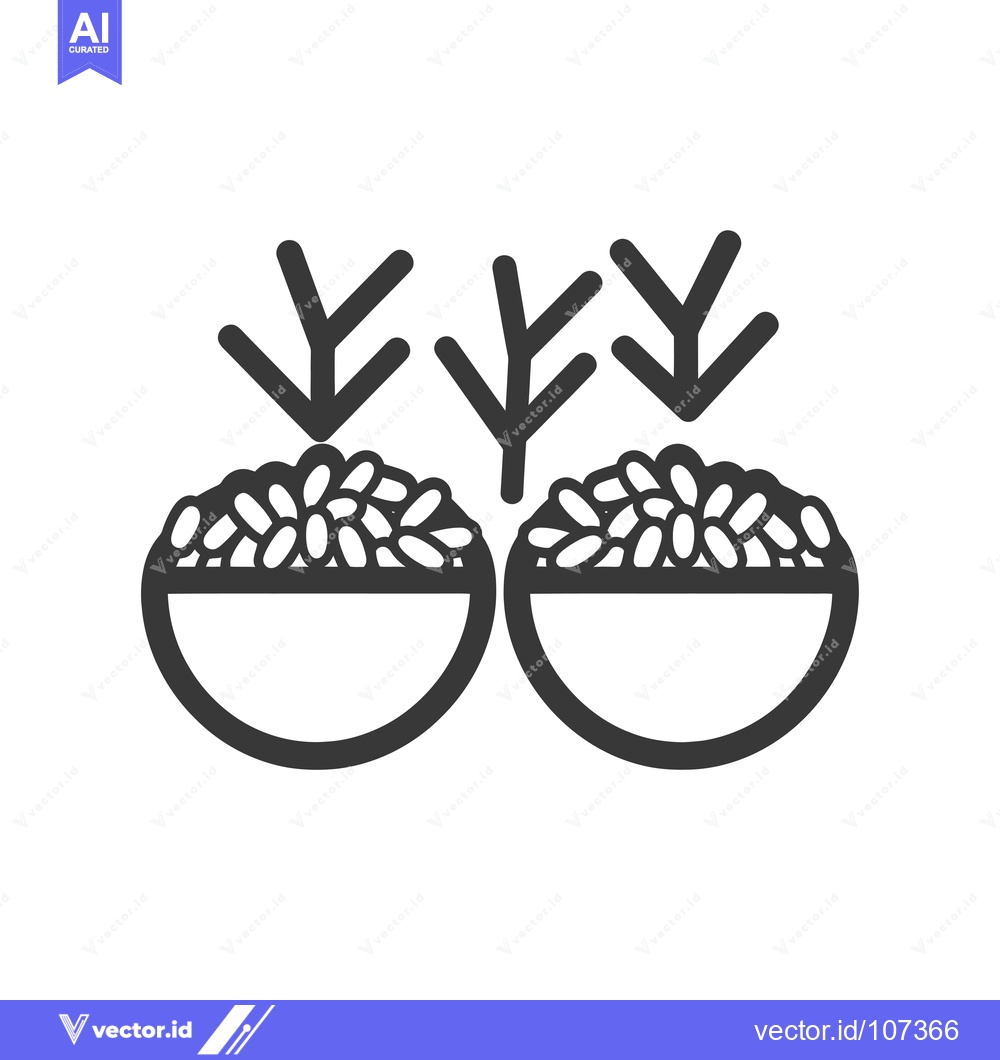 Premium Vector dari Two Bowls Filled with Seeds and Growing Plants
