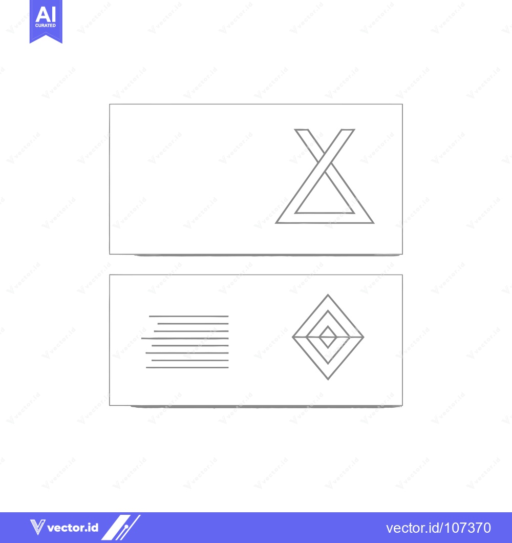 Premium Vector dari Two Business Cards with Geometric Designs