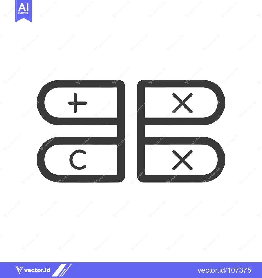 Premium Vector dari Two-button icon with plus, C, and two X symbols