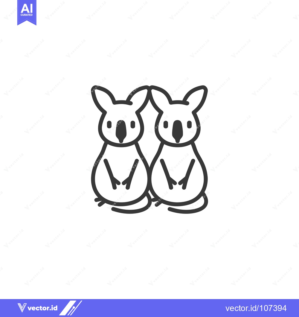 Premium Vector dari Two Cartoon Koalas Sitting Side-by-Side