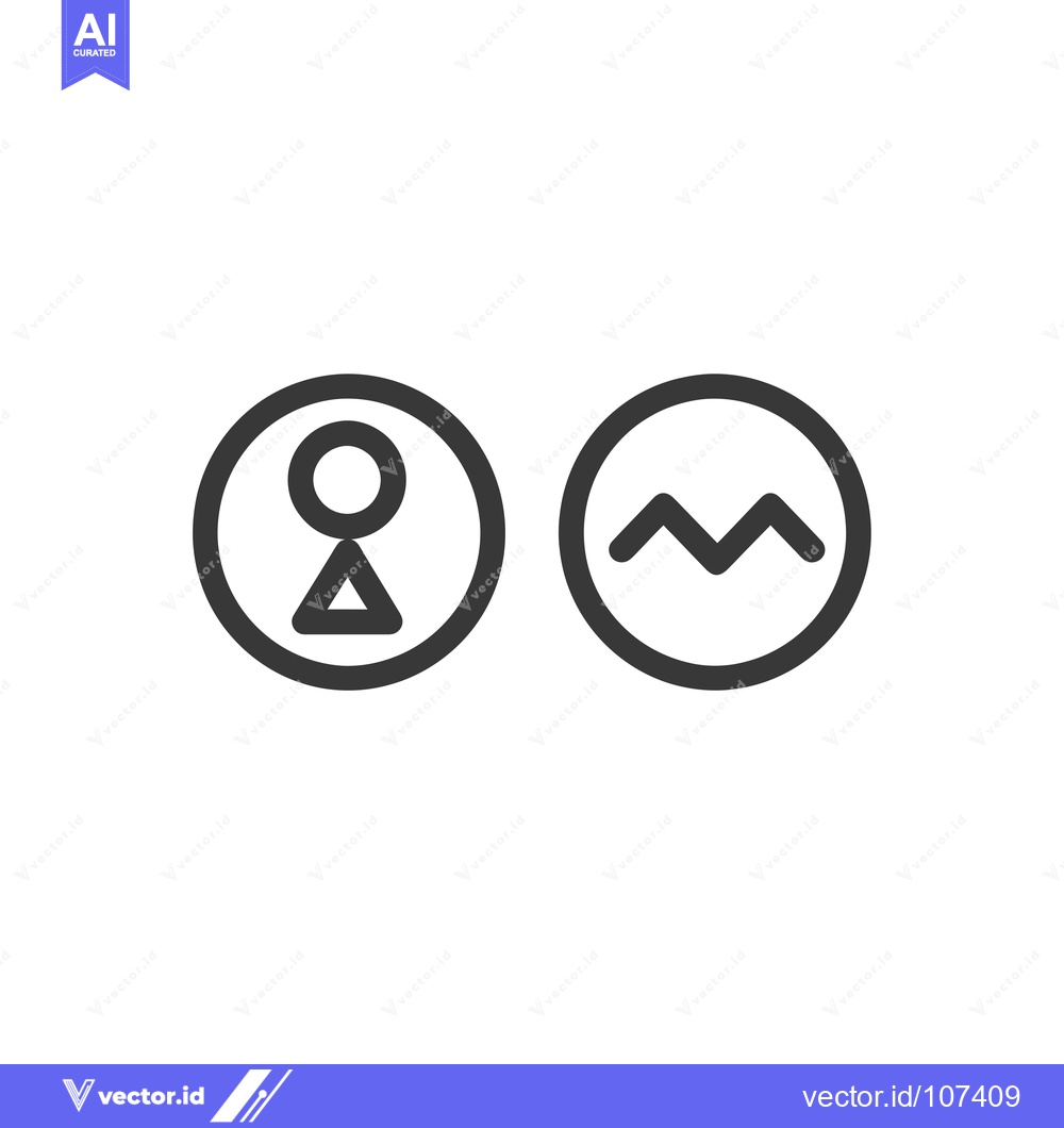 Premium Vector of Two Circular Icons with Abstract Symbols