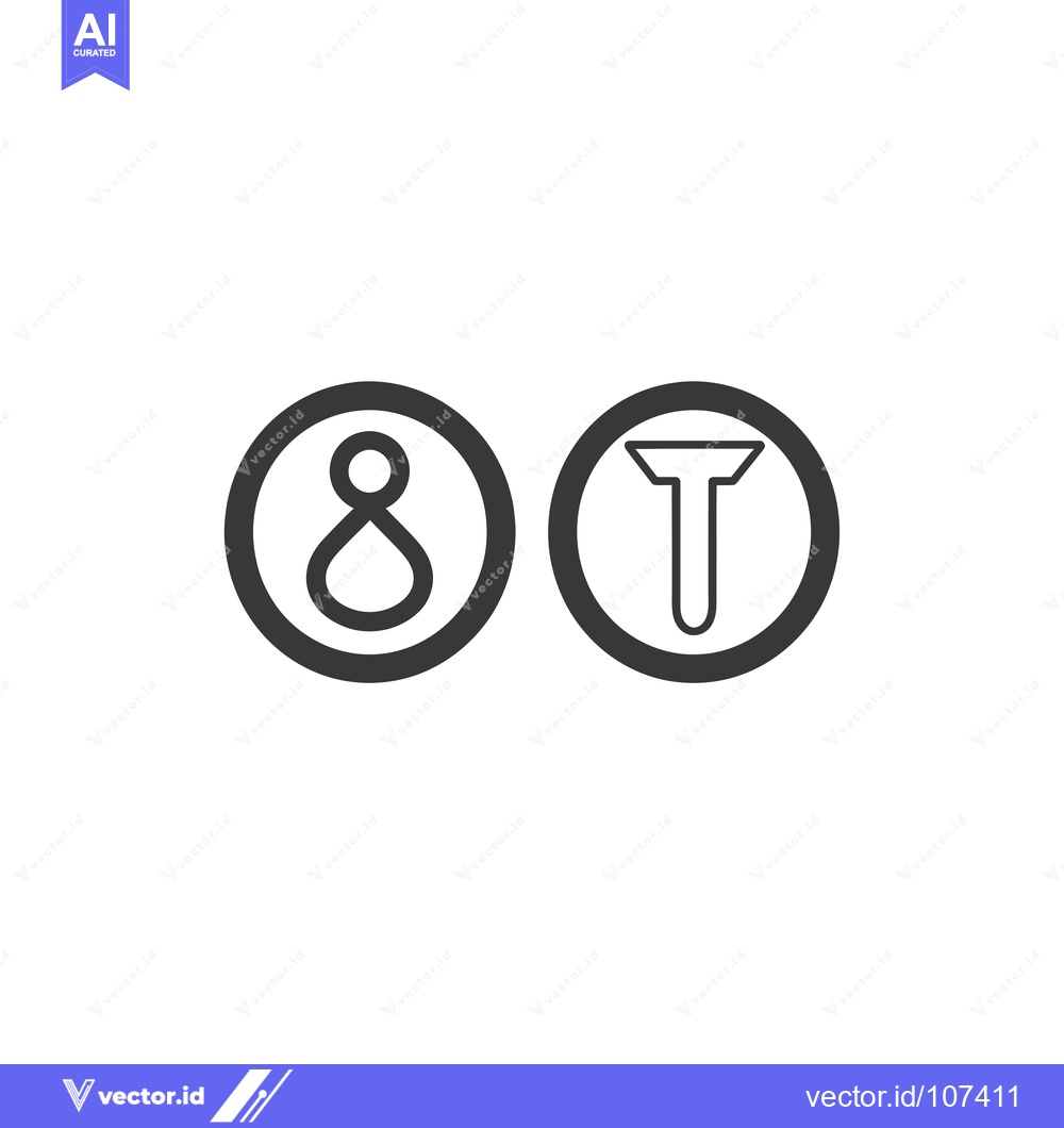 Premium Vector dari Two Circular Icons with Line Art Symbols