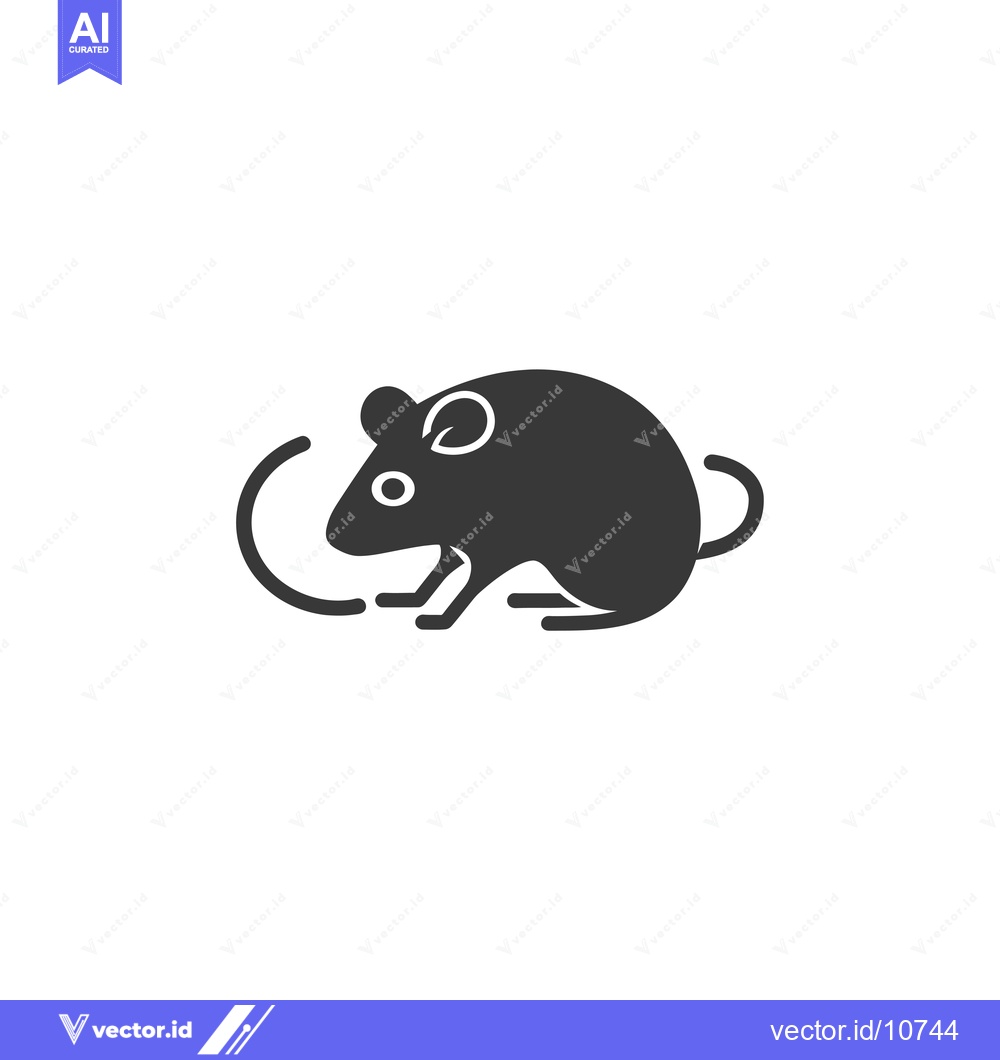 Premium Vector dari A Black and White Silhouette of a Mouse
