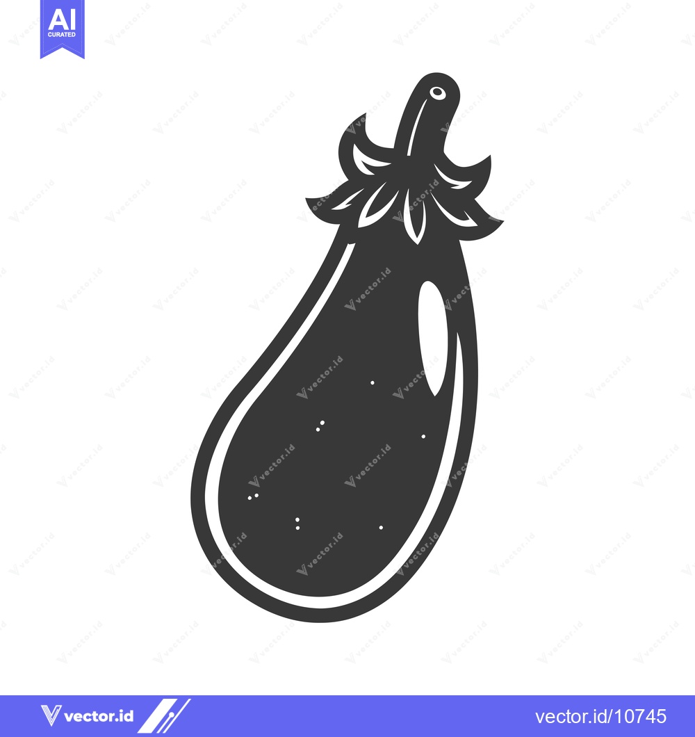 Premium Vector dari A Black and White Silhouette of an Eggplant