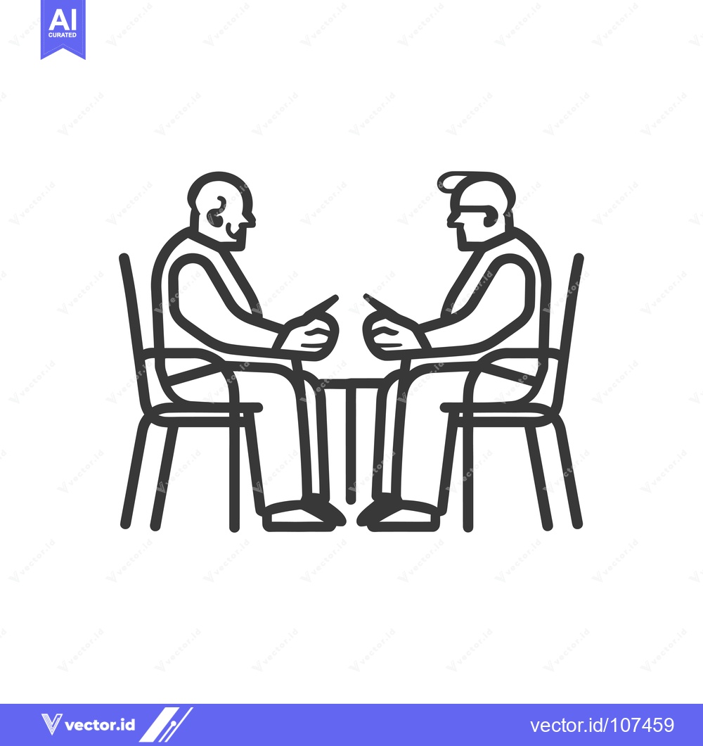 Premium Vector dari Two Elderly Men Sitting Across from Each Other at a Table