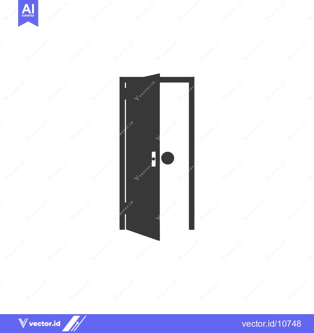 Premium Vector dari A Black and White Silhouette of an Open Door