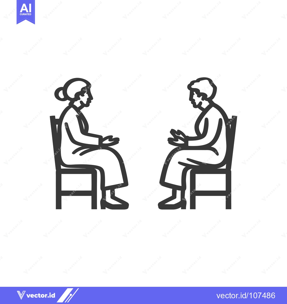 Premium Vector dari Two elderly women sitting in chairs facing each other