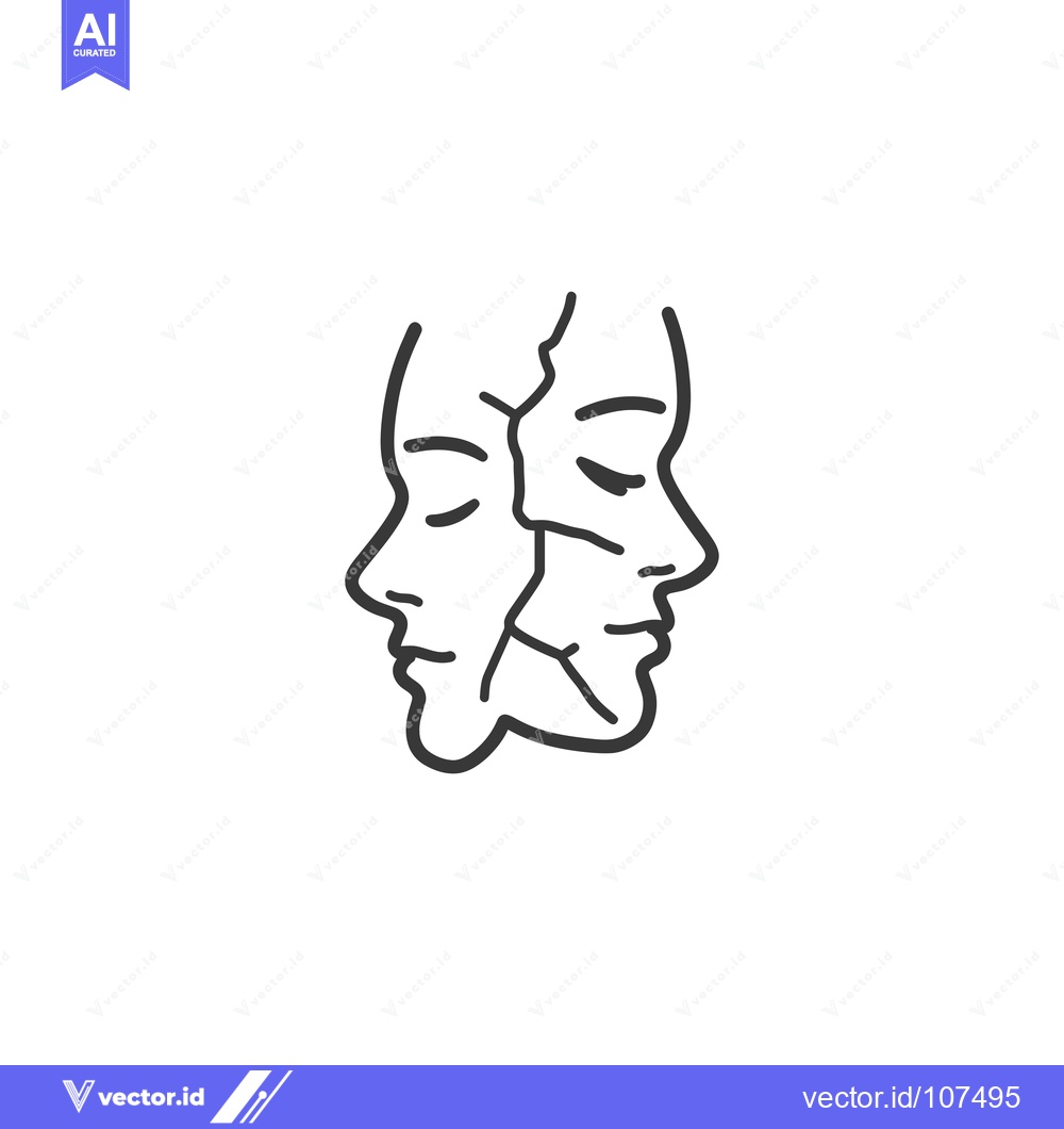 Premium Vector dari Two Faces Divided by a Crack