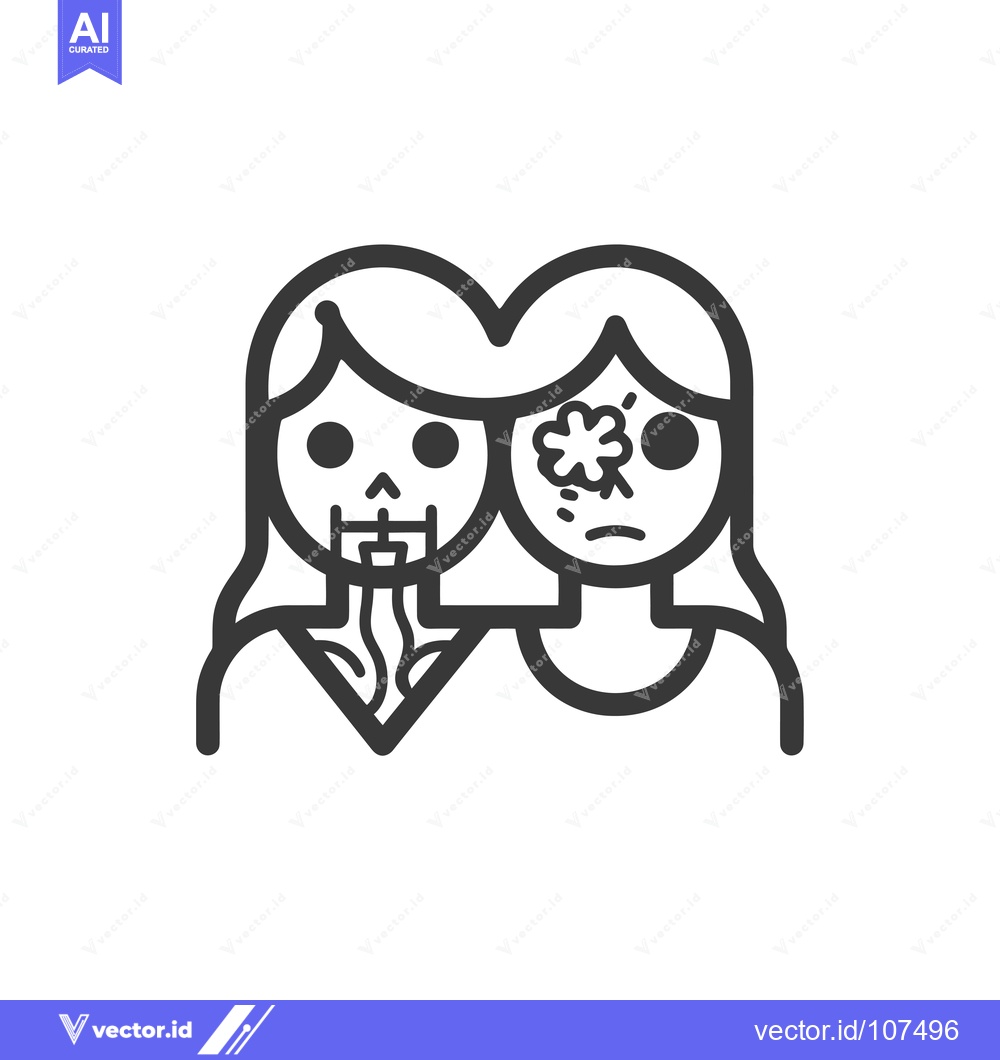 Premium Vector of Two Female Faces with One Showing Illness