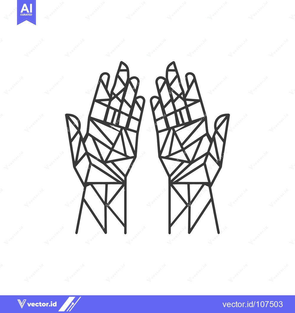 Premium Vector dari Two Geometrically Designed Hands Reaching Upwards