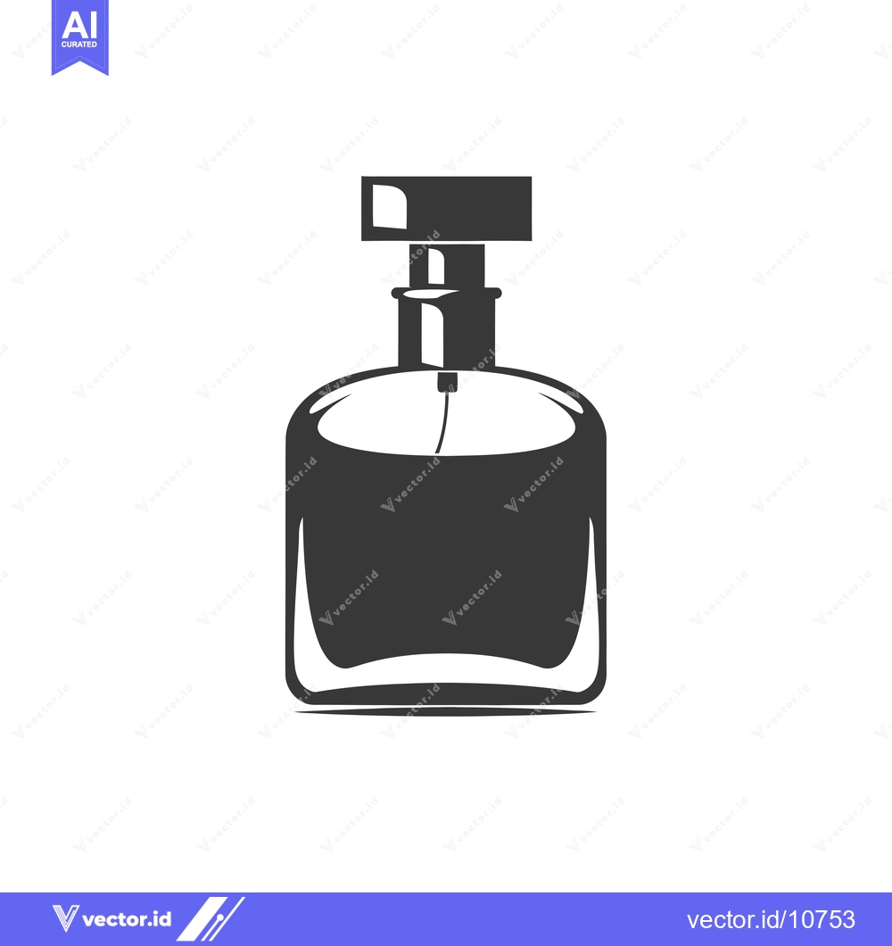 Premium Vector of A Black and White Silhouette of a Perfume Bottle