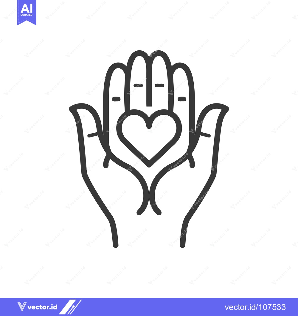 Premium Vector of Two hands cupped together holding a heart