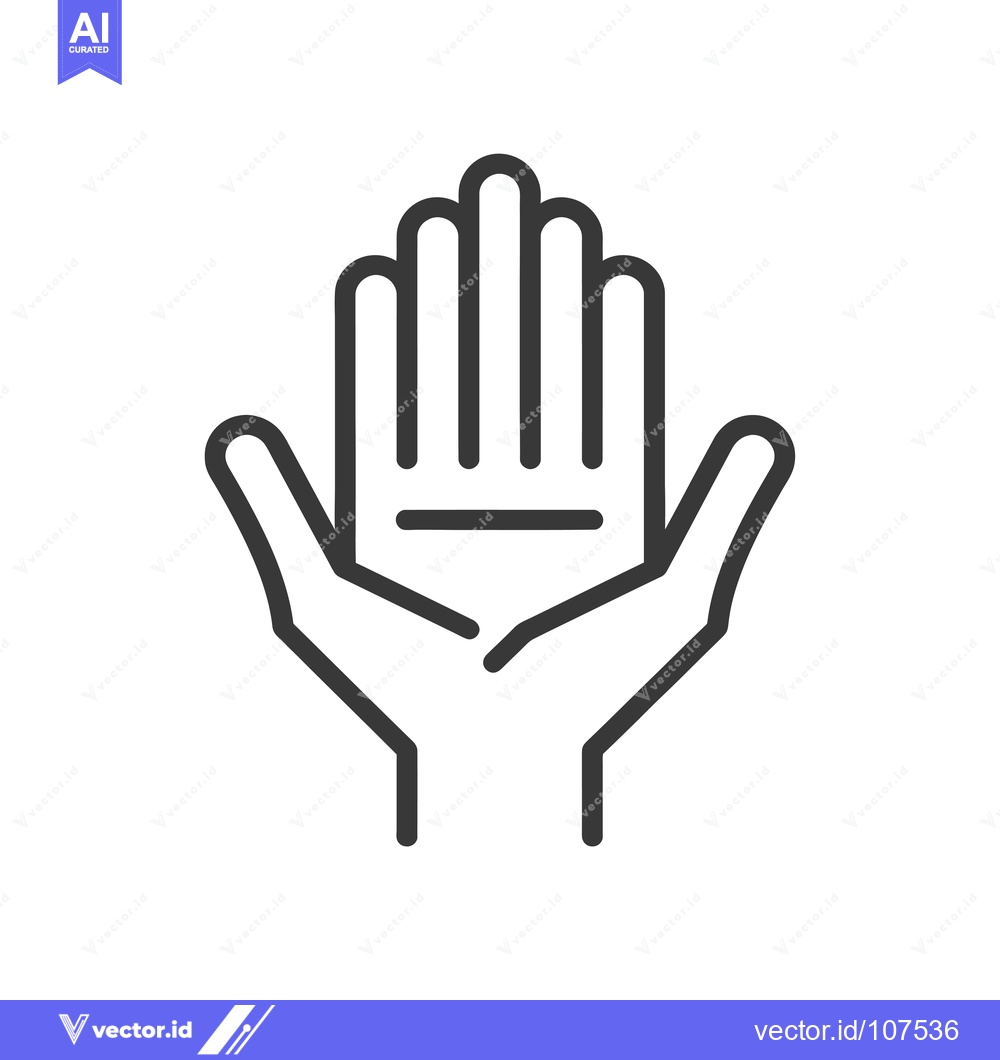 Premium Vector dari Two hands cupped together with a horizontal line in the middle