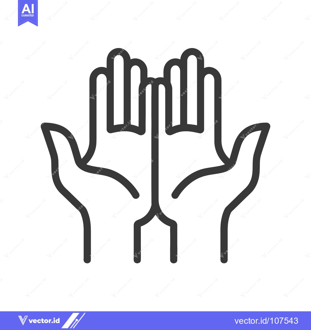 Premium Vector dari Two Hands Held Up in a Praying Position