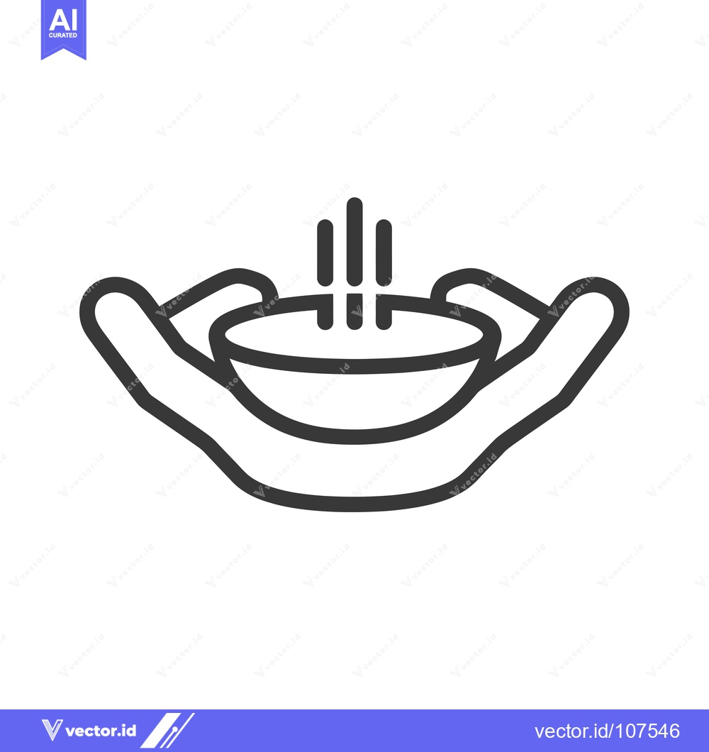 Premium Vector of Two Hands Holding a Bowl with Steam Rising