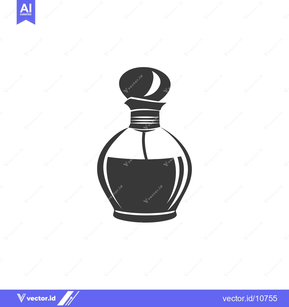 Premium Vector of A black and white silhouette of a perfume bottle