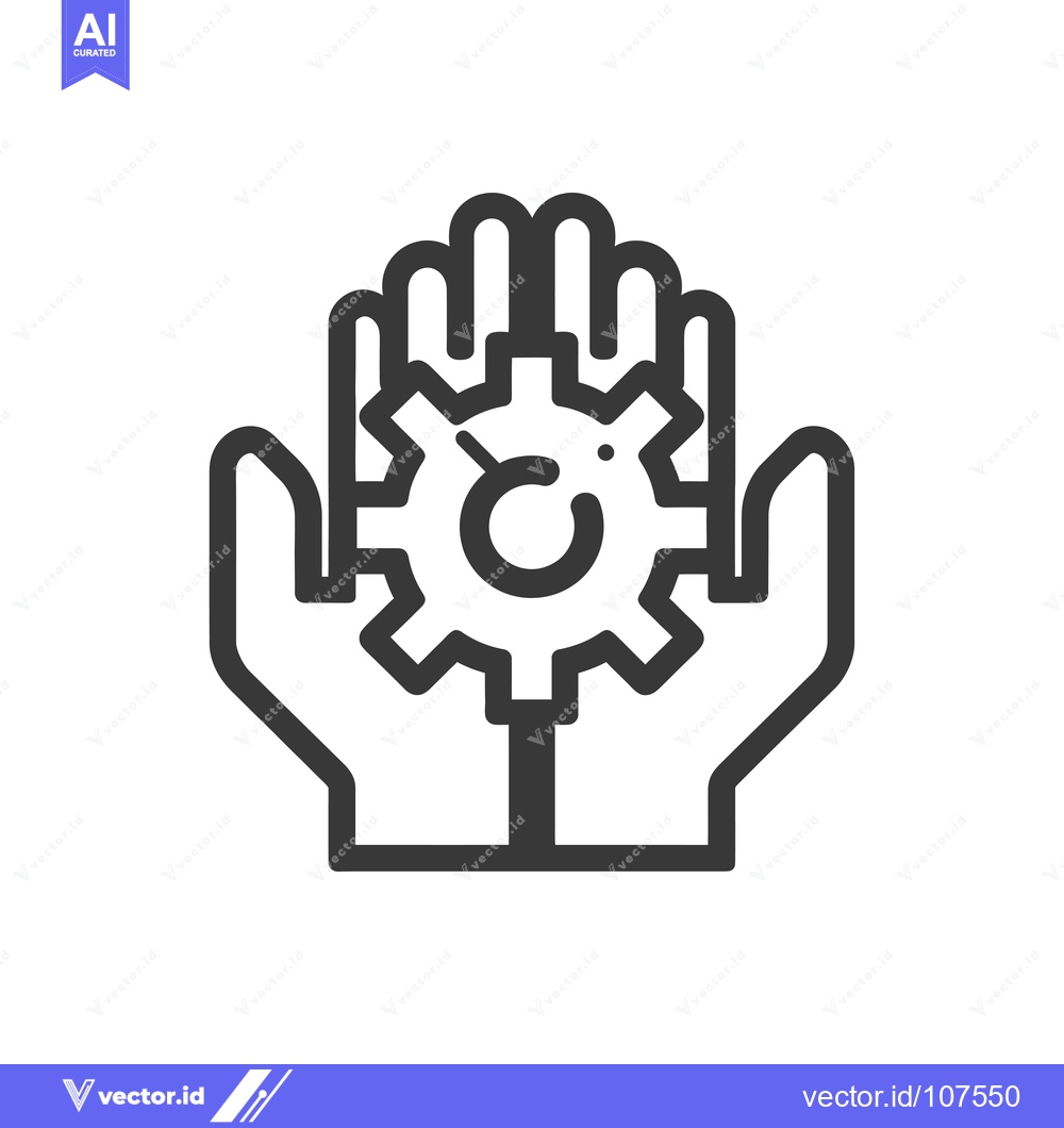 Premium Vector dari Two Hands Holding a Gear, Representing Support and Maintenance