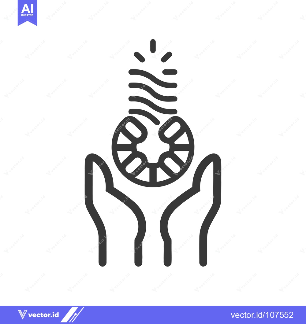 Premium Vector of Two Hands Holding a Globe with Radiant Energy