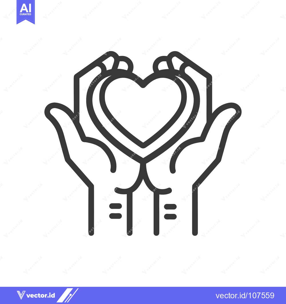 Premium Vector dari Two Hands Holding a Heart Shape