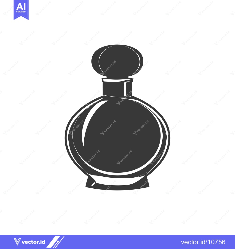 Premium Vector dari A Black and White Silhouette of a Perfume Bottle