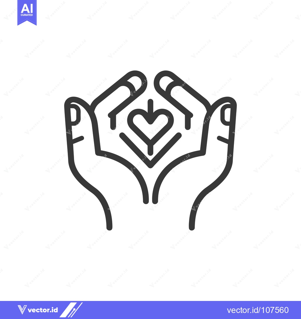 Premium Vector dari Two Hands Holding a Heart Shape