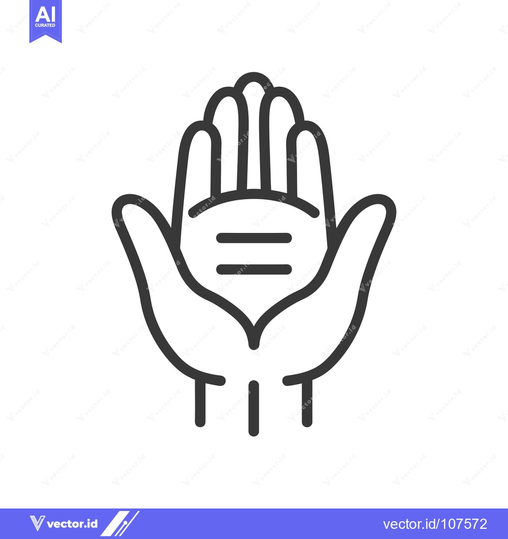 Premium Vector dari Two Hands Holding a Shield with Two Parallel Lines