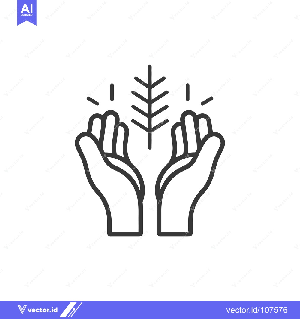 Premium Vector dari Two Hands Holding a Small Branch Growing Upwards