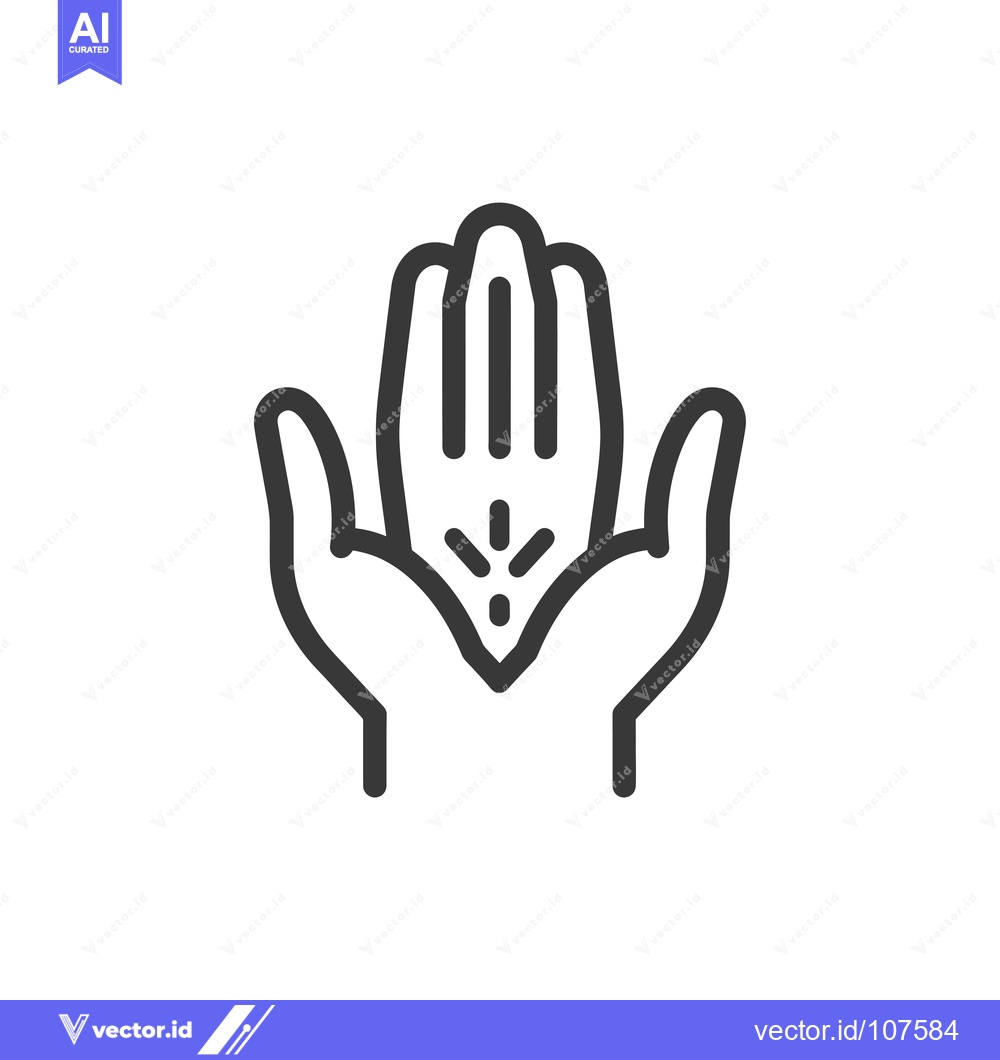 Premium Vector of Two Hands Holding a Starburst Symbol