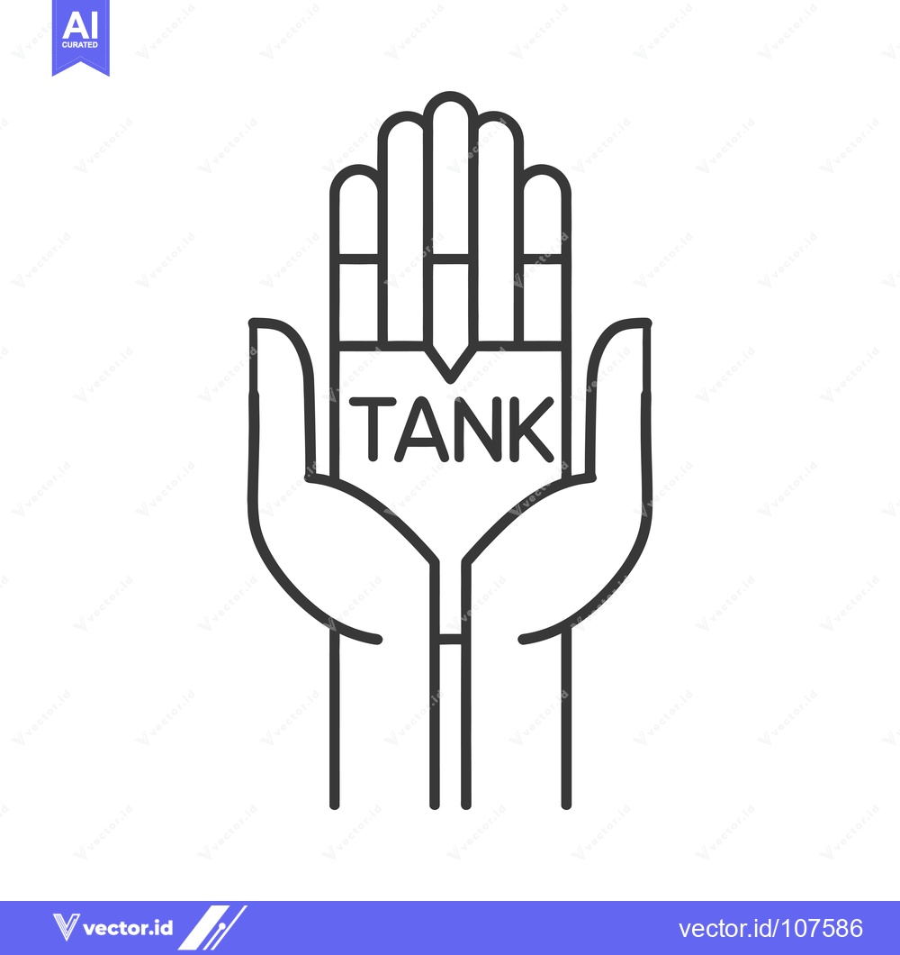 Premium Vector dari Two Hands Holding a Tank Symbol